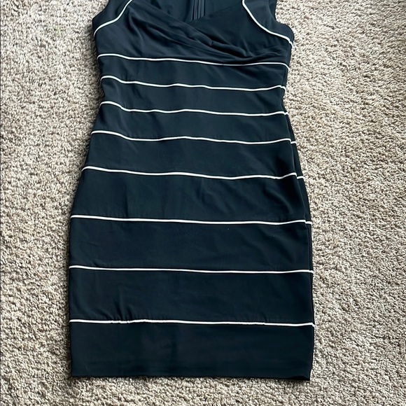 White House Black Market Black Dress with White Stripes - Picture 5 of 11